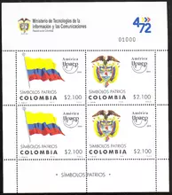 Hoja de estampillas Am&eacute;rica Upaep 2010 - s&iacute;mbolos patrios