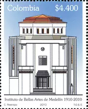 Estampilla Instituto de Bellas Artes 1910-2010