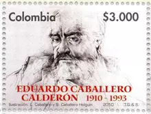 Estampilla Eduardo Caballero Calder&oacute;n 1910-1993