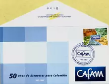 Sobre de primer d&iacute;a #1 Cafam 50 a&ntilde;os