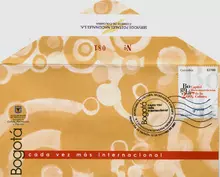 Sobre de primer d&iacute;a Bogot&aacute; cada vez m&aacute;s internacional