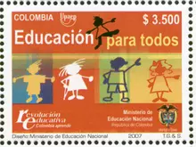 Estampilla Am&eacute;rica Upaep 2007 Educaci&oacute;n para todos