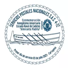 Matasellos Conmemoraci&oacute;n del Nonag&eacute;simo Aniversario de la Escuela Naval de Cadetes Almirante Padilla