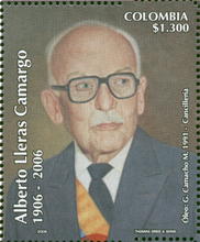 Estampilla $1.300 COP Centenario natalicio Alberto Lleras Camargo 1906-2006