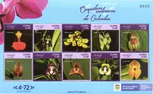 Hoja estampillas 2a serie orquídeas endémicas de Col
