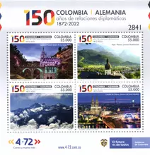 estampillas Colombia-Alemania 150 años