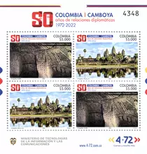 estampillas Colombia-Camboya 50 años