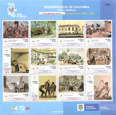 27 de 2021. Vida cotidiana duod&eacute;cima serie Bicentenario 2019-2023 Independencia de Colombia. (26/11/2021)