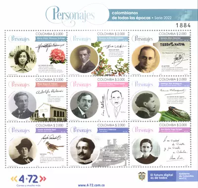 18 de 2022. Personajes colombianos de todas las &eacute;pocas serie 2022. (25/08/2022)