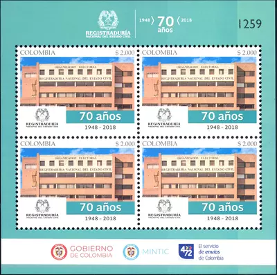 23 de 2018. Registradur&iacute;a Nacional del Estado Civil 70 a&ntilde;os 1948-2018. (05/12/2018)