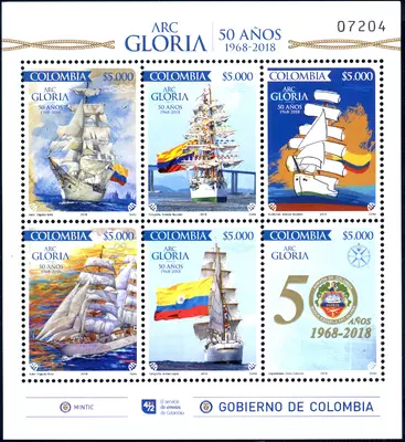 14 de 2018. Buque Escuela ARC Gloria 50 a&ntilde;os 1968-2018. (24/07/2018)