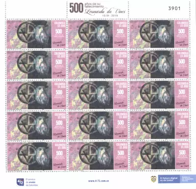 5 de 2020. Leonardo da Vinci 500 a&ntilde;os de su fallecimiento 1519-2019. (29/05/2020)