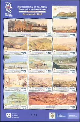 6 de 2019. Escenarios Emblem&aacute;ticos de la Independencia de Colombia Bicentenario 2019 primera serie. (13/05/2019)