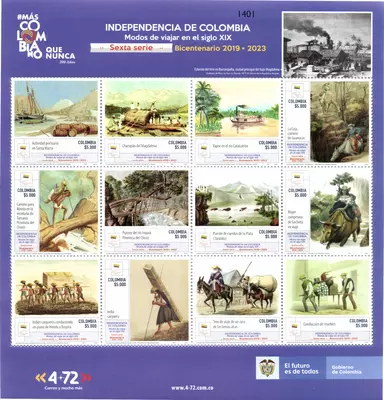 4 de 2021. Modos de viajar en el siglo XIX sexta serie Bicentenario 2019-2023 Independencia de Colombia. (20/04/2021)