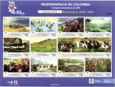 3 de 2021. Campa&ntilde;a libertadora de 1819 quinta serie Bicentenario 2019-2023 Independencia de Colombia. (20/04/2021)