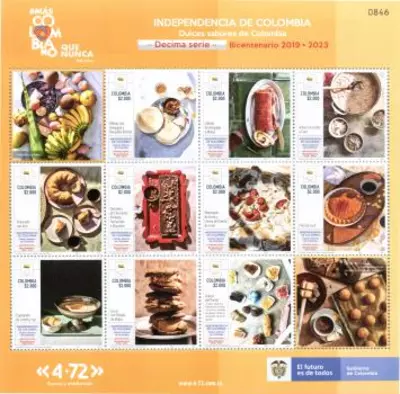 20 de 2021. Dulces sabores de Colombia d&eacute;cima serie Bicentenario 2019-2023 Independencia de Colombia. (24/09/2021)