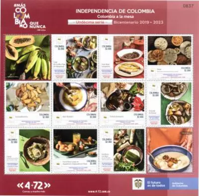 21 de 2021. Colombia a la mesa und&eacute;cima serie Bicentenario 2019-2023 Independencia de Colombia. (24/09/2021)