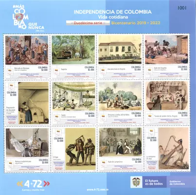 27 de 2021. Vida cotidiana duodécima serie Bicentenario 2019-2023 Independencia de Colombia. (26/11/2021)