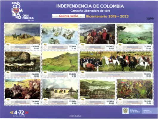 3 de 2021. Campaña libertadora de 1819 quinta serie Bicentenario 2019-2023 Independencia de Colombia. (20/04/2021)