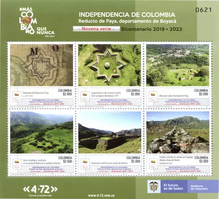 15 de 2021. Reducto de Paya, departamento de Boyacá novena serie Bicentenario 2019-2023 Independencia de Colombia. (05/08/2021)