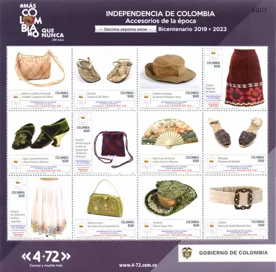28 de 2022. Accesorios de la &eacute;poca d&eacute;cima s&eacute;ptima serie Bicentenario 2019-2023 Independencia de Colombia. (16/12/2022)