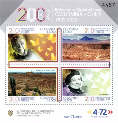 32 de 2022. Colombia-Chile 200 a&ntilde;os de relaciones diplom&aacute;ticas 1822-2022. (29/12/2022)