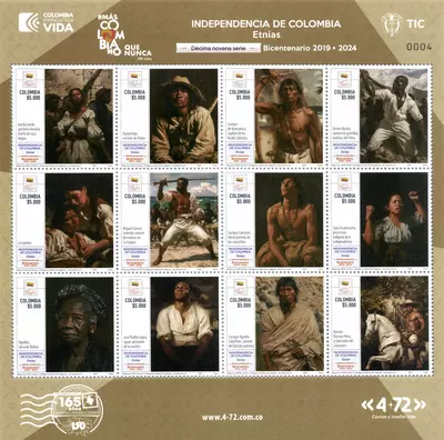 4 de 2024. Etnias Decima novena serie Bicentenario 2019-2024 Independencia de Colombia