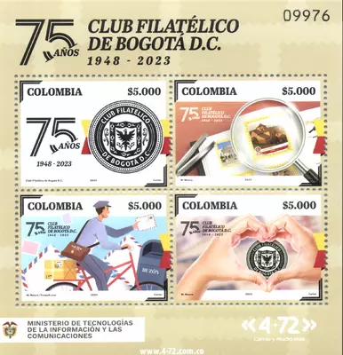 3 de 2023. Club Filatélico de Bogotá 75 años 1948-2023. (24/08/2023)