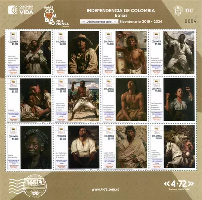 4 de 2024. Etnias Decima novena serie Bicentenario 2019-2024 Independencia de Colombia